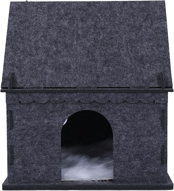 2-Tier Indoor Cat Apartment,Cozy Pet Cat Bed, Hideaway, and Sturdy Cat Castle for Multiple and Large Cats