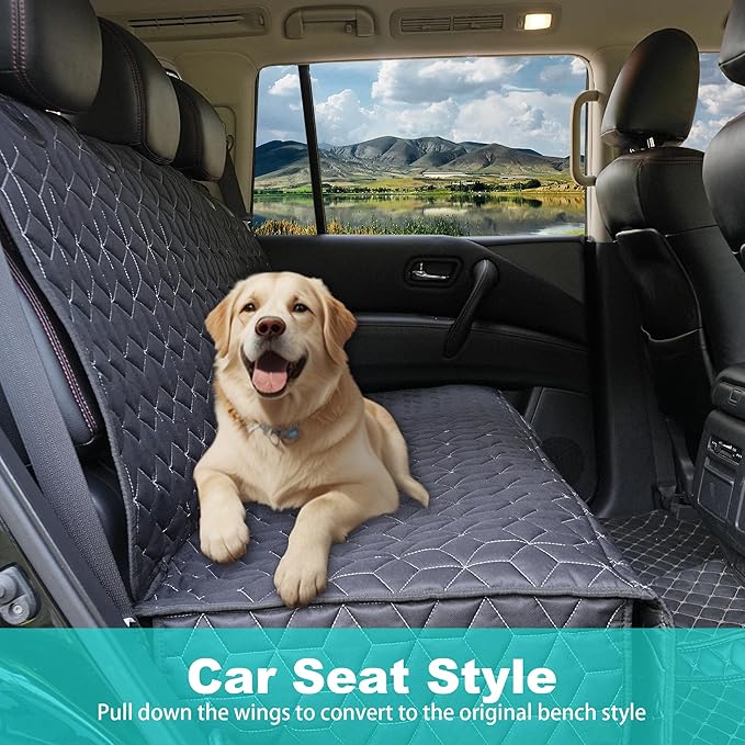 Dog Car Seat Covers for Back Seat, Waterproof Back Seat Covers for Ford Explorer/Subaru Outback/Honda Pilot, Heavy Duty Non Slip Back Seat Cover for Dogs in Car, Easy Clean Car Seat Protector