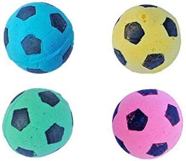 Foam Sponge Soccer Ball Cat Toy Interactive Cat Toys Independent Pet Kitten Cat Exrecise Toy Balls for Real Cats Kittens, Soft, Bouncy and Noise Free (24 Pack)