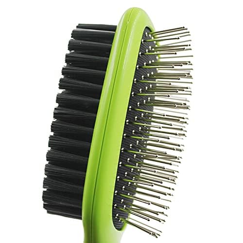 H&H Pets 2-in-1 Grooming Brush for Dogs & Cats - Pin Slicker and Bristle Brush Combo, Perfect for Pet Hair Grooming
