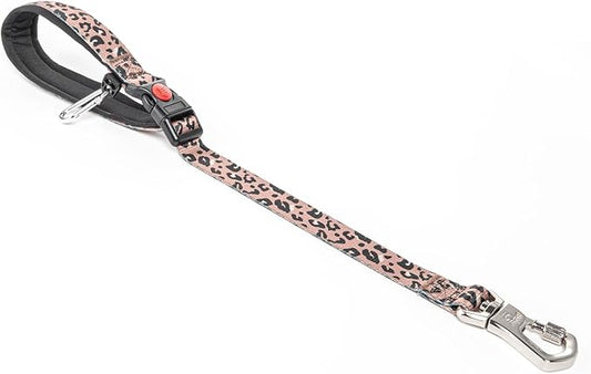 TSPRO Dog Training Leash with Sturdy Metal Buckle, 20 Inches Adjustable Short Leash for Large Dogs, Comfortable Padded Handle (Leopard Print)