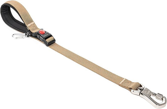 TSPRO Dog Training Leash with Sturdy Metal Buckle, 20 Inches Adjustable Short Leash for Large Dogs, Comfortable Padded Handle (Khaki)