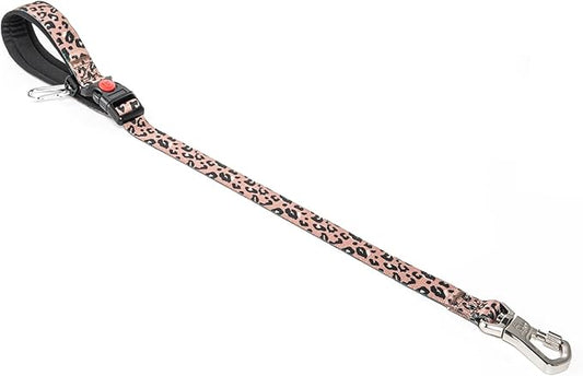 TSPRO Dog Training Leash with Sturdy Metal Buckle, 26 Inches Adjustable Short Leash for Large Dogs, Comfortable Padded Handle (Leopard Print)