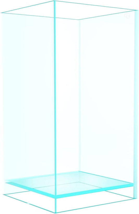 Fzone 2 Gal Nano Rimless Aquarium Low Iron Fish Tank NovaClear Ultra-White Translucent Glass Verso Series Nano Shallow Pond Levitating Floating Air Aquarium(A16-H30)