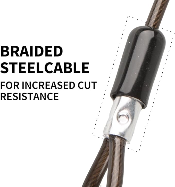 Dog tie Out Cable, 10/20/25/30/50/70/100 feet, Suitable for Dogs up to 350 pounds, Dog Cable with Swivel Buckle, Lightweight, Non-Winding, for Outdoor Camping, Yard Dog Cable (Black, 10FT)