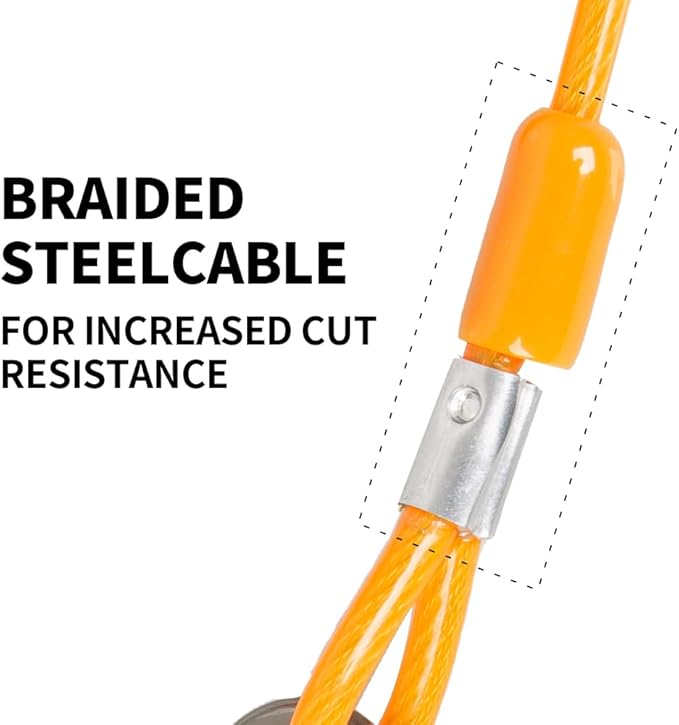 Dog Tie Out Cable, 10FT, Orange, Suitable for Dogs up to 350 pounds, Heavy Duty, Non-Winding, for Outdoor Use