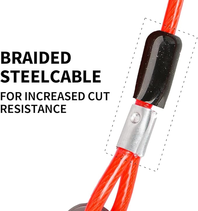 Dog tie Out Cable, 10/20/25/30/50/70/100 feet, Suitable for Dogs up to 350 pounds, Dog Cable with Swivel Buckle, Lightweight, Non-Winding, for Outdoor Camping, Yard Dog Cable (Red, 50FT)