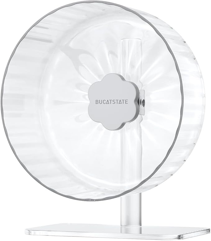 BUCATSTATE Hamster Exercise Wheel 8.2", Upgraded Super-Silent Spinner Hamster Running Wheels with Adjustable Base & Rust-roof Bearing for Dwarf Syrian Hamster Gerbils Rats