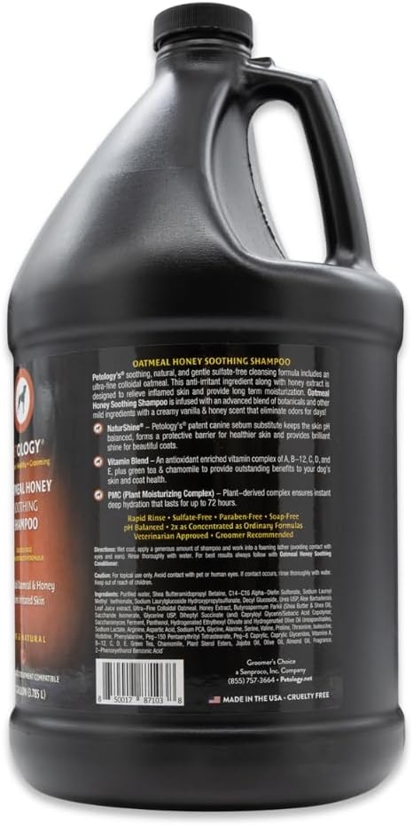 Oatmeal Honey Soothing Shampoo, Gallon - Natural, Gentle, Sulfate-Free, Relieves Inflamed Skin and Provides Long Term Moisturization, Bulk Refill Size 128 oz