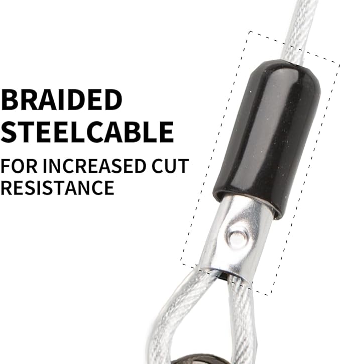 Dog tie Out Cable, 10/20/25/30/50/70/100 feet, Suitable for Dogs up to 350 pounds, Dog Cable with Swivel Buckle, Lightweight, Non-Winding, for Outdoor Camping, Yard Dog Cable (White, 10FT)