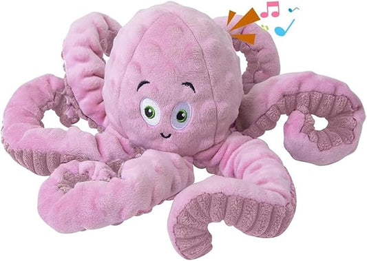 Dog Squeaky Toys Octopus - Tough Plush Large Medium & Small Dog Toys - Stuffed Animals Puppy Toys (Octopus Pink)