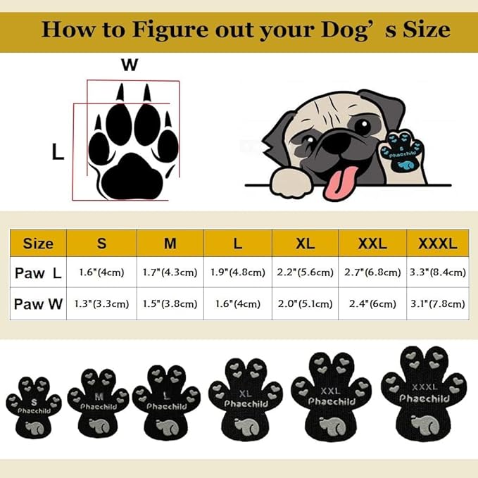 Dog Paw Pads Anti-Slip Grips,Dog Paw Protectors for Senior Dogs on Hot Pavement,Provides Traction to Keep Them from Slipping on Smooth Floors 12 sets-48 Pads Black L