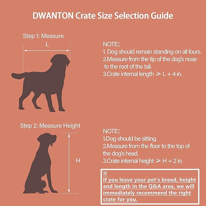 DWANTON Dog Crate Furniture with Cushion, Wooden Kennel Table with Double Doors, Indoor Dog House, Small/Medium/Large/Extra Large Size, 27.2" L, Dark Gray