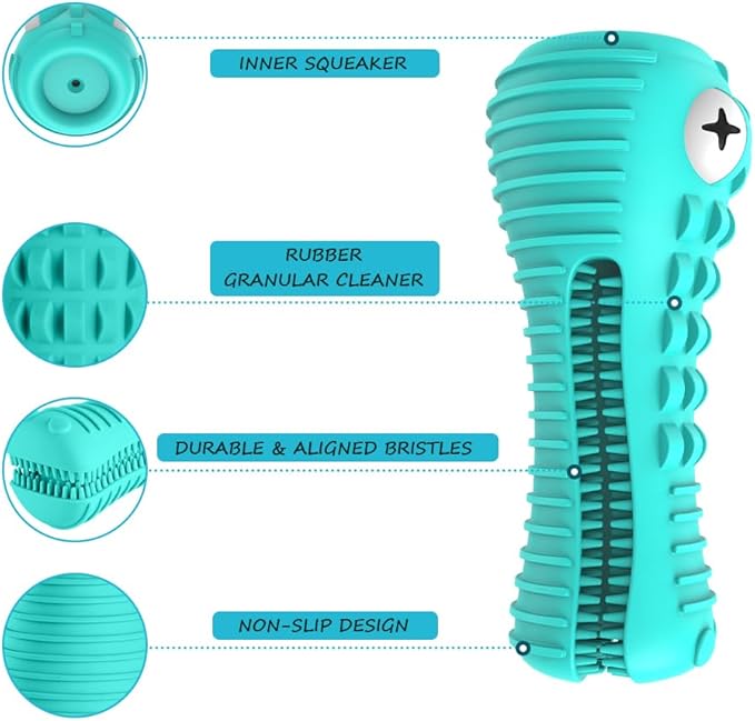 Dog Toys for Aggressive Chewers Large Medium Breed, Indestructible Dog Toothbrush Chew Toys, Squeaky Interactive Tough Extremely Durable, Dogs Toys to Keep Them Busy