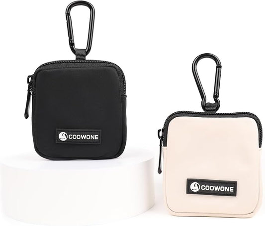 Dog Treat Pouch 2 PCS, Waterproof Small Dog Treat Bag for Leash, Hands Free Dog Walking Bag with Carabiner, Dog Poop Bag Holder for Pet Puppy Travel or Outdoor Use, Zipper Closure to Avoid Spilling