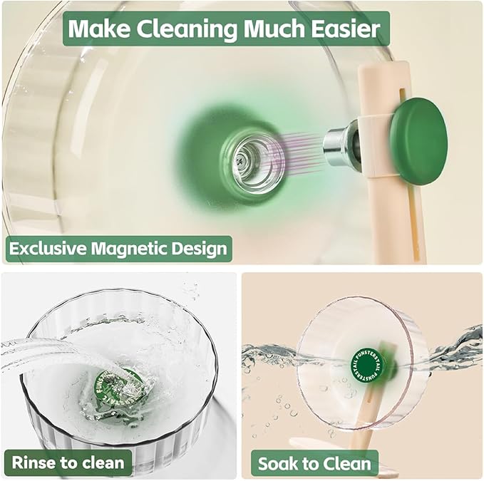 Super Silent Hamster Wheel 8.7 Inch, Magnetic Large Rat Wheel for Chinchilla, Gerbil, Guinea Pig, Cat, Mouse, Sugar Glider and Dwarf, Syrian Hamster Accessories (Avocado Green)