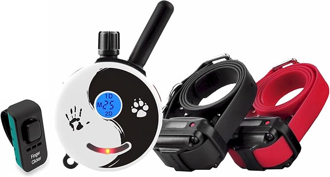 Educator E-Collar Dog Training Collar, Rechargeable Remote + Finger Clicker, for Small to Medium Dogs, Humane Tapping Stimulation, 100 Levels, Tone, Light, 1/2 Mile 2 Dogs, Zen