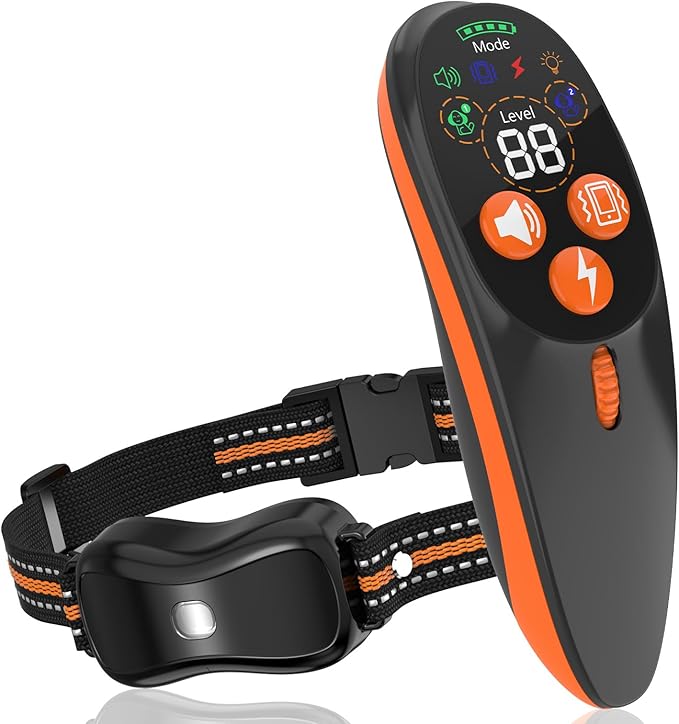 Dog Shock Collar with Remote Control - 4200 FT Remote Control Range, Color Screen Dog Training Collar with 3 Training Modes, Rechargeable Waterproof E-Collar for Dogs Training 15-125LBS