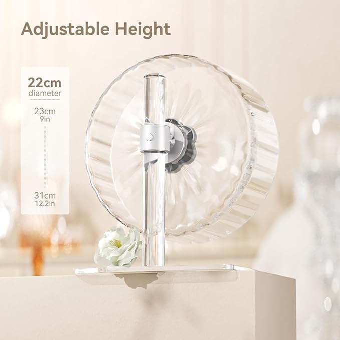 BUCATSTATE Hamster Exercise Wheel 8.2", Upgraded Super-Silent Spinner Hamster Running Wheels with Adjustable Base & Rust-roof Bearing for Dwarf Syrian Hamster Gerbils Rats