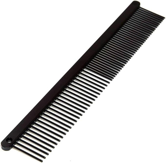 Ryan's Pet Supplies Paw Brothers Greyhound Style Comb for Dogs, Professional Grade Grooming Tool, Remove Knots and Tangles, True Teflon, Fine/Coarse, Ergonomic Handle, 7.5in