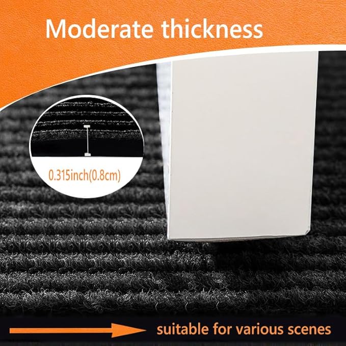 Door Floor Mat Commercial Grade Large Size 3' x 5'Heavy Duty Tough Entry Collection Slip Skid Entrance Mat with Rubber Backing Low Profile and Easy to Clean Indoor Outdoor Rug