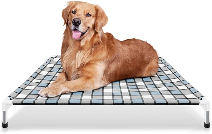 Elevated Outdoor Raised Dog Bed Outdoor Dogs Bed Lifted Pet Hammock Bed Dog Cot for Large Pet Taste Life, Start with A Pet Bed 39'' x 27'' x 6.5''