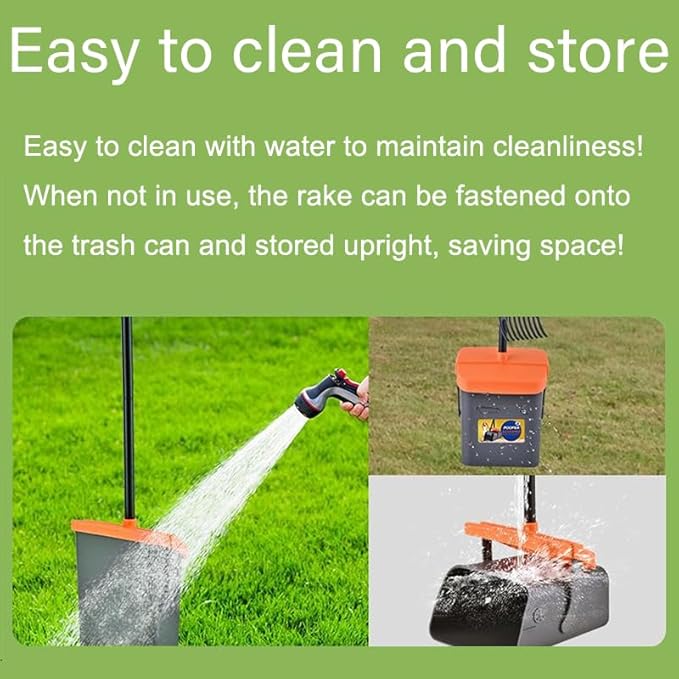 Dog Pooper Scooper with Rotating Bucket & Rake – 46” Adjustable Long Handle Includes 85 Waste Bags – Heavy Duty Poop Scooper for Large Medium & Small Dogs – Yard Lawn Gravel & Dirt Cleanup