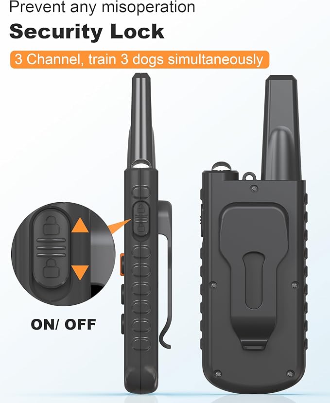 Dog Shock Collar with Remote Control - 3300FT Rechargeable IP67 Waterproof Training Collar for Dogs 8-120 lbs with Beep, Vibration, Shock, Flashlight