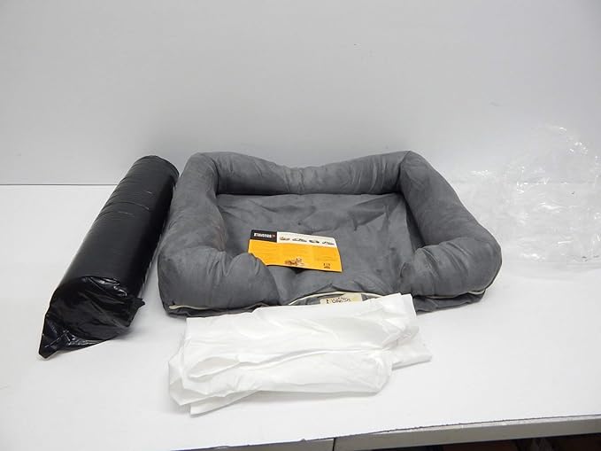 Friends Forever Orthopedic Dog Bed, Memory Foam Pet Sofa, Calming Dog Couch, Water Resistant Pet Bed, Washable Cover, Non-Slip Bottom, Chester, Grey, 25" x 20" x 5.5"