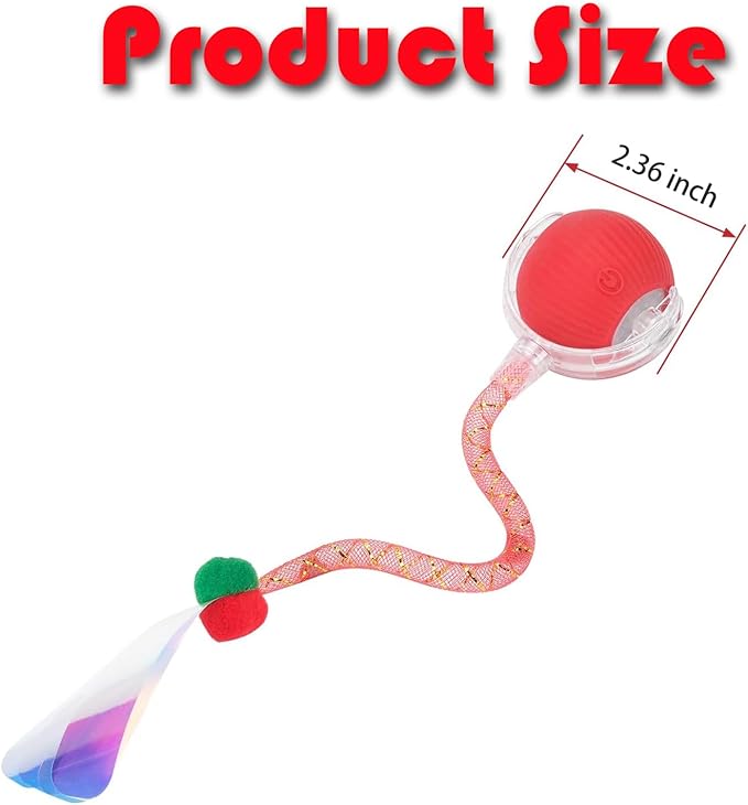 Speed 2.0 Tail Interactive Cat Toys for Indoor Cats, Chirping & Motion Activate Ca t Toy, Smart Kitten Rolling Ball Moving Ball Toys, Rechargeable Dog Cat Bal l for Enrichment Exercise (Blue)