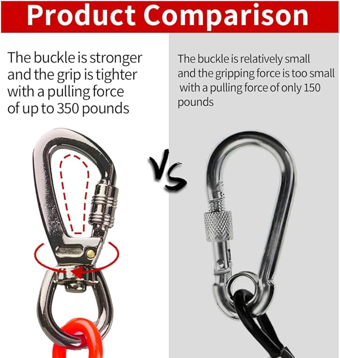 Dog tie Out Cable, 10/20/25/30/50/70/100 feet, Suitable for Dogs up to 350 pounds, Dog Cable with Swivel Buckle, Lightweight, Non-Winding, for Outdoor Camping, Yard Dog Cable (Red, 50FT)