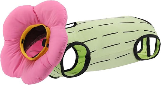 EMUST Cat Recovery Suit and Cone Collar - Cute Surgical Suit for Abdominal Wounds or Skin Diseases, Adjustable Flower Neck Collar Soft for Cats 4-8lb (Green, M)