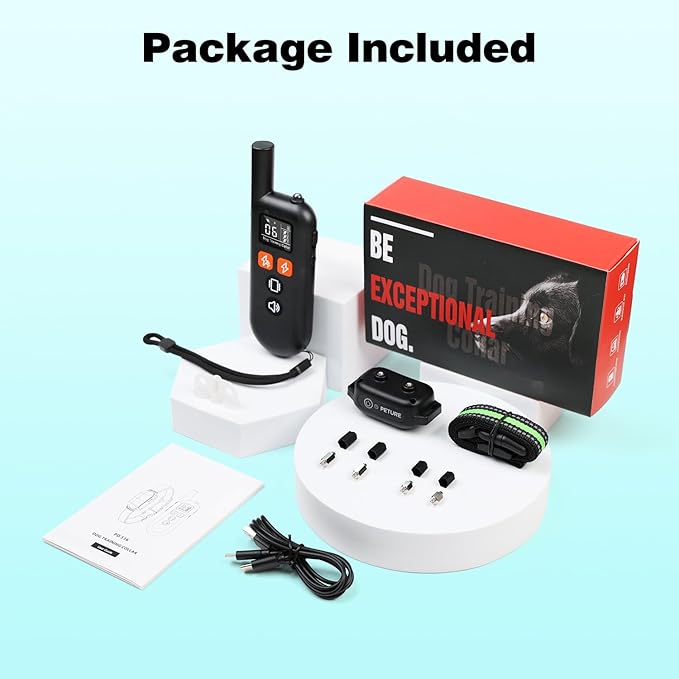 Dog Shock Collar for Small Medium Large Dogs - 3300FT IPX7 Waterproof Dog Training Collar with Remote, Rechargeable Electric Collar for Dog Training, 4 Training Modes, Fashlight, Adjustable Strap