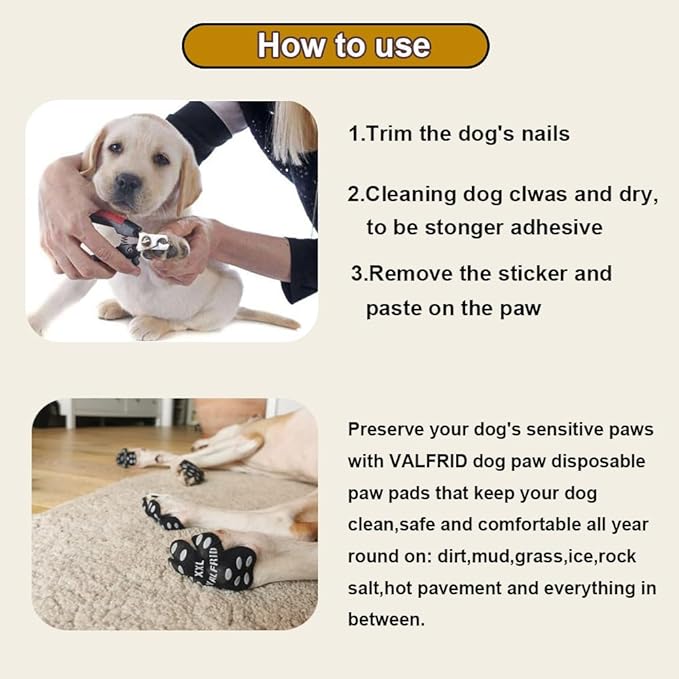 Dog Paw Protector Anti-Slip Grips to Keeps Dogs from Slipping On Hardwood Floors,Disposable Self Adhesive Resistant Dog Shoes Booties Socks Replacemen S 24 Pieces