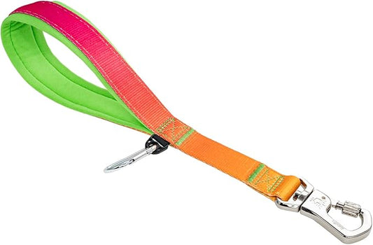 TSPRO Dog Training Leash with Sturdy Metal Buckle, 14 Inches Short Leash for Large Dogs, Comfortable Padded Handle (Orange - Red Gradient)