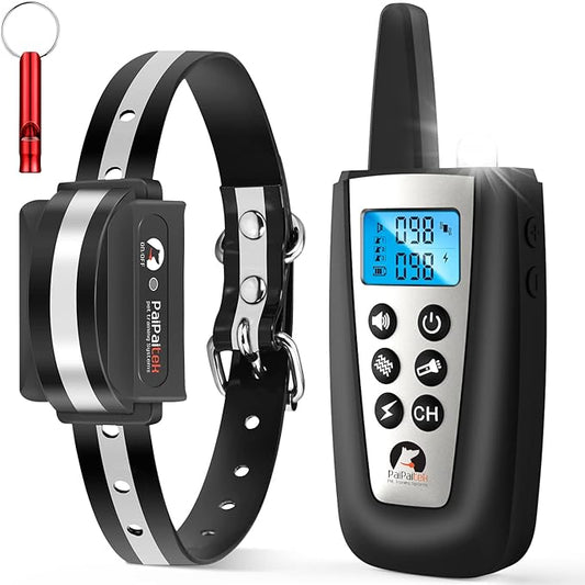 PaiPaitek Bark Collar with Remote, Automatic Bark and Training Collar Combo with Beep, Vibration, Shock, Auto Bark Mode, Up to 3300ft Range Dog Shock Collar for Small, Large and Medium Dogs