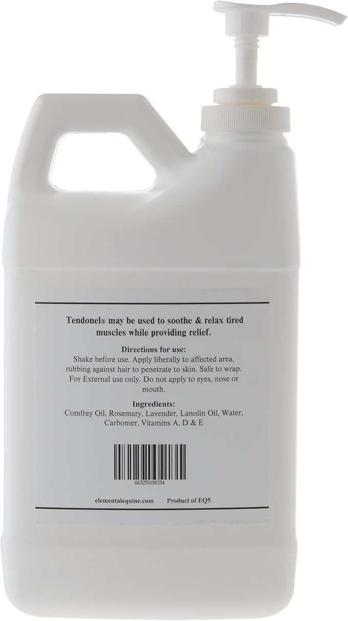 Elemental Equine Tendonel 64oz Liniment Rub for Horses - Soothe and Relax Tired Muscles While Providing Relief and Reduced Stiffness