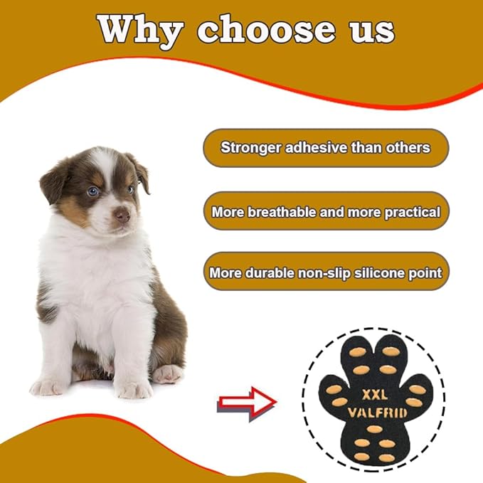 Dog Paw Pads Anti-Slip Paw Protector,15 Sets-60 Pads Keeps Dogs from Slipping On Hardwood Floors,Traction Control Non-Skid Stronger Adhesive for Senior Dogs and Weak Paws Multicolor XL