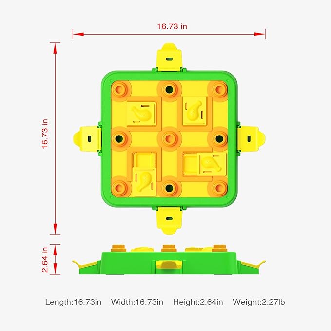 Dog Puzzle Toy Mental Stimulation - Level 3 in 1 Dogs Food Feeder Puzzle, Dog Treat Puzzle Feeder (Advanced-Green Board)