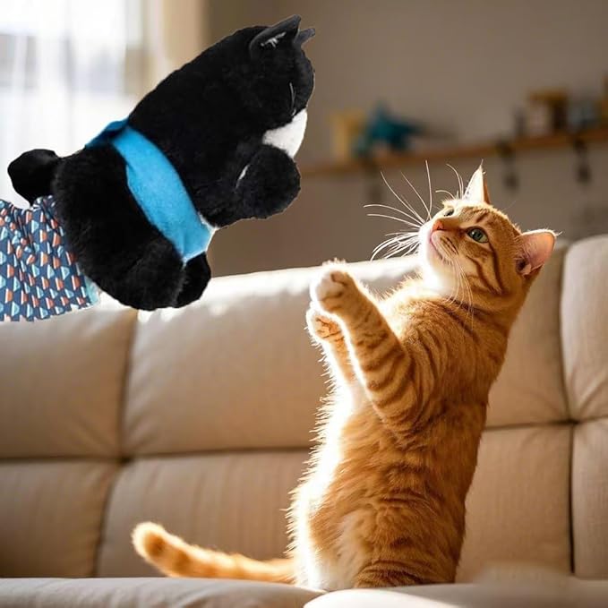 Mouse and Cat Wrestling Toy Puppet, Wrestler Play Doll Glove, Animal Arm Hand Funny Interactive Mice Cat Toy for Pet Lovers