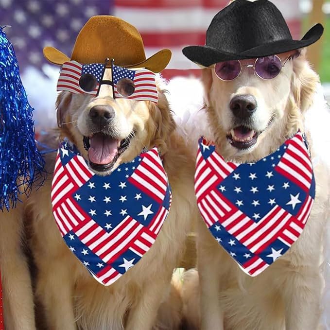 Dog Cowboy Hat Mini Brown Independence Day Costume 4th of July Pet Bandana Halloween Costume for Cat Size S
