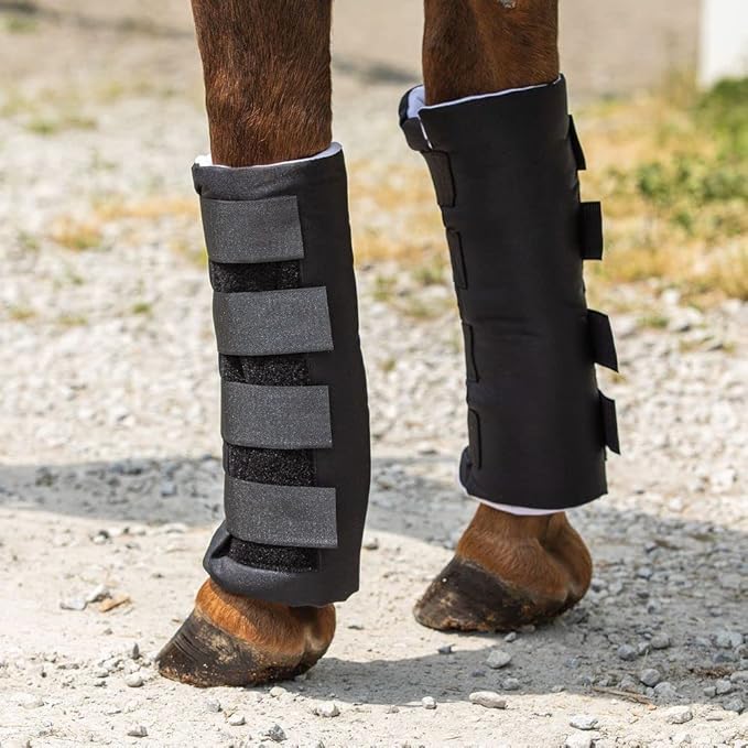 Dura-Tech Quick Wrap No Bow Leg Wraps for Horses | Size 14" | Color Black | Exceptional Leg Coverage | Versatile Use | Secure and Easy Application | Sold in Pairs