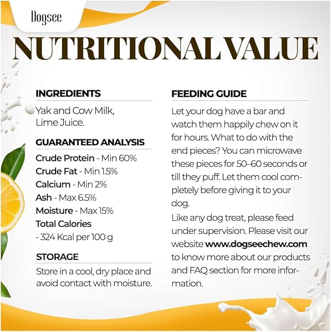 Dogsee Original Yak Cheese Himalayan Dog Chews 3lb (Large - 12 Bars) | 100% All Natural | Dog Treats Large Breed | Dog Chews Long Lasting for Aggressive Chewers | High Protein Dental Sticks