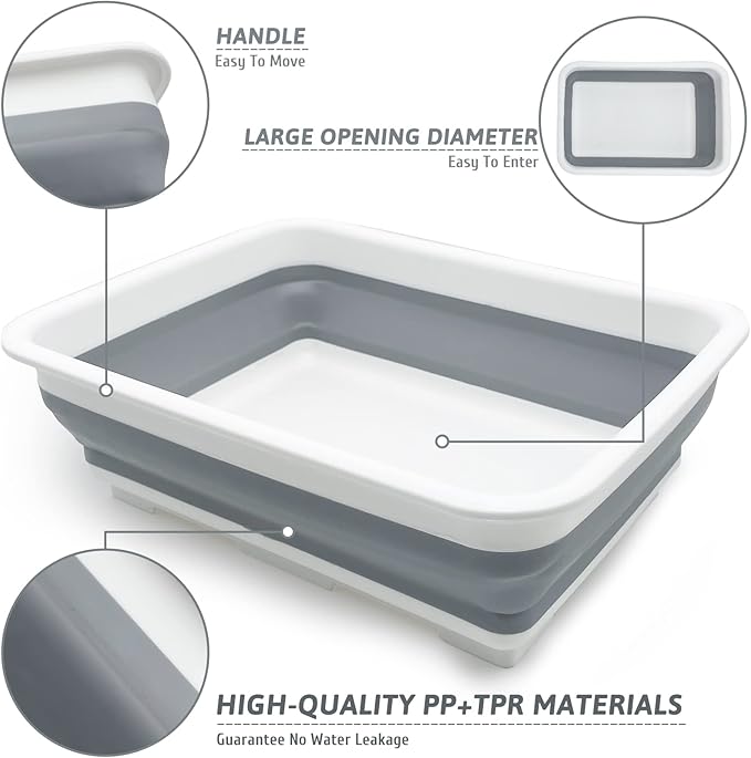 Fhiny Open Cat Litter Box, Kitten Potty Pan Semi-Enclosed Foldable Waterproof Travel Toilet for Indoor Cats Small Pet Kitty Rabbit Supplies Easy to Clean and Assemble 14.6"×10.6"