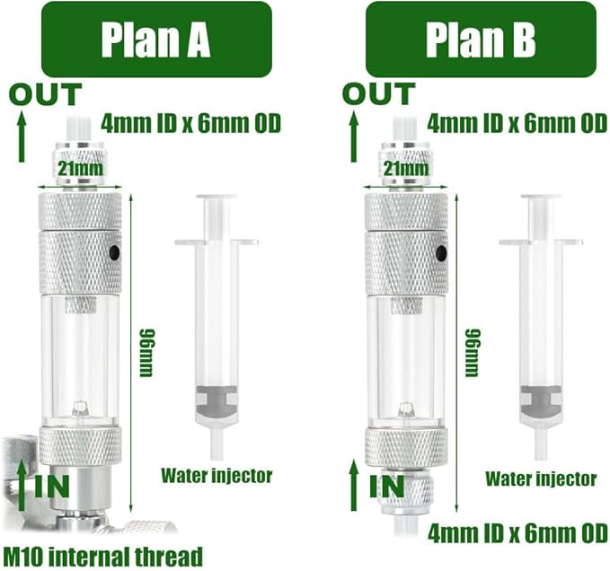 LINLAN Easy Water Refill CO2 Bubble Counter with Check Valve and Water Adder for Planted Aquarium CO2 Regulator (Air Pipe Connection)