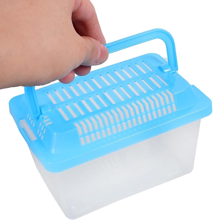 FRCOLOR 2pcs plastic turtle fish tank acrylic reptile cage tortoise habitat Pet Fish Tank Reptile Feeding Tank aquatic turtle tanks and aquariums eamon living habitat mini breeding box