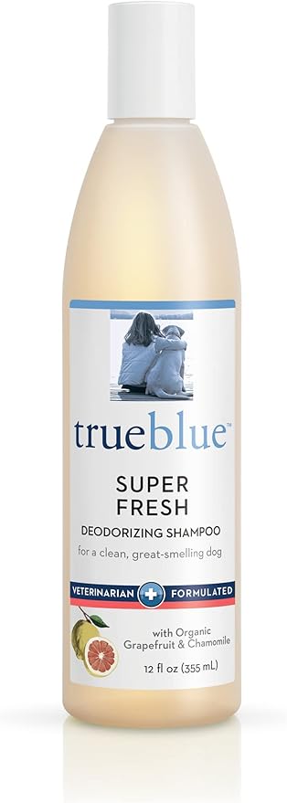 TrueBlue Grapefruit & Chamomile Deodorizing Dog Shampoo – Cleansing Wash, Moisturizing – Toxin Free, Natural Botanical Blend – Tearless – 12 Fl. Oz.