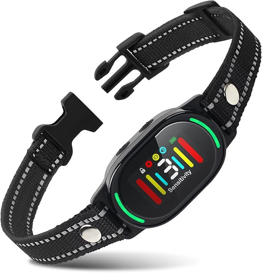 PetJoy Smart Bark Collar, Anti Bark Collar with Optional Shock, Dog Bark Collar for Small Medium Large Dogs - Vibration or Shock Mode 2 in 1 (3 Sensitivity Levels)