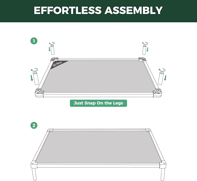 FXW TitanNest Chew-Proof Elevated Dog Bed, Raised Cot for Indoor/Outdoor/Camping Use, Durable & Waterproof Cooling Pet Bed for Toy Dogs, 24.0" L x 20.0" W x 4.1" H, Black