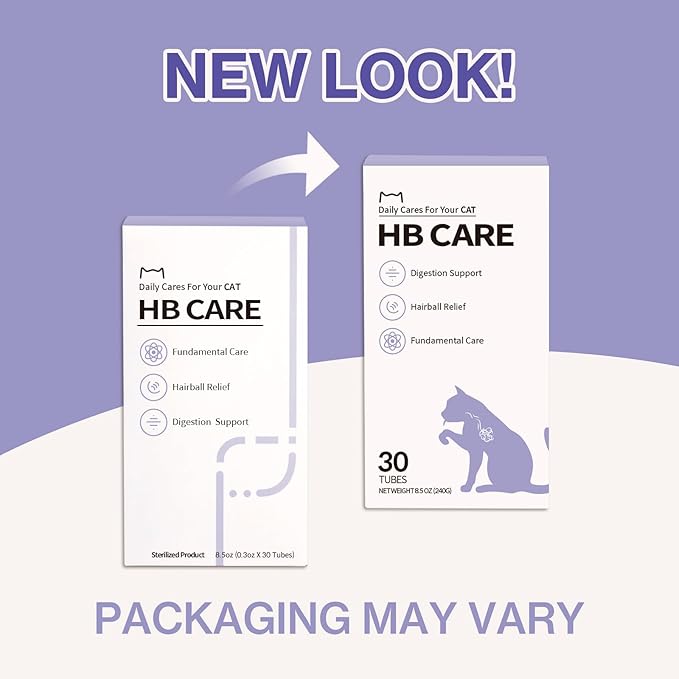 Dr.by HB Care Hairball Supplement for Cats– Hairball Relief Furball Control Remedy & Digestive Support Supplements with Omega-3, Chitosan-30 Individuallly Packaged (1 Pack, 30 Count)